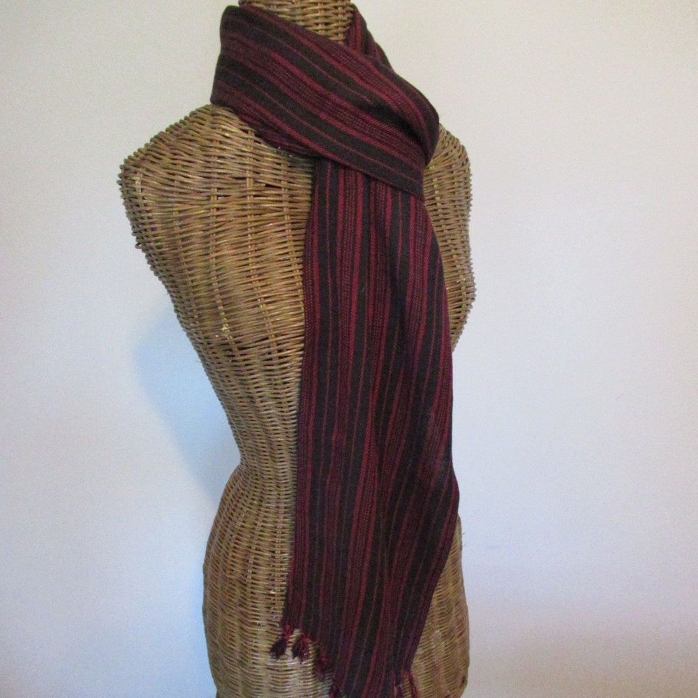 Ben Goodman Red & Black fringed scarf